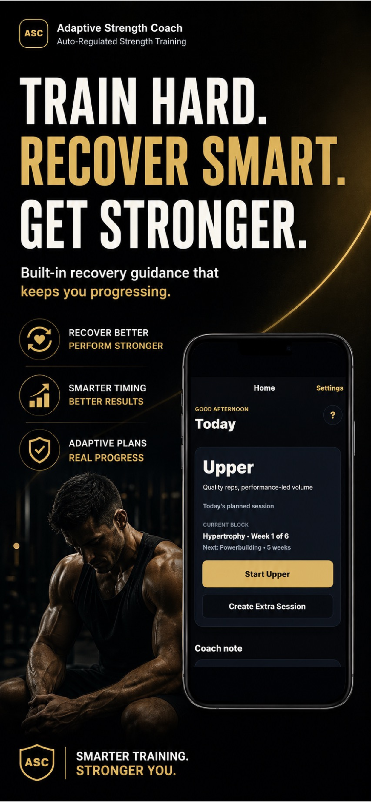 Train hard, recover smart App Store campaign artwork