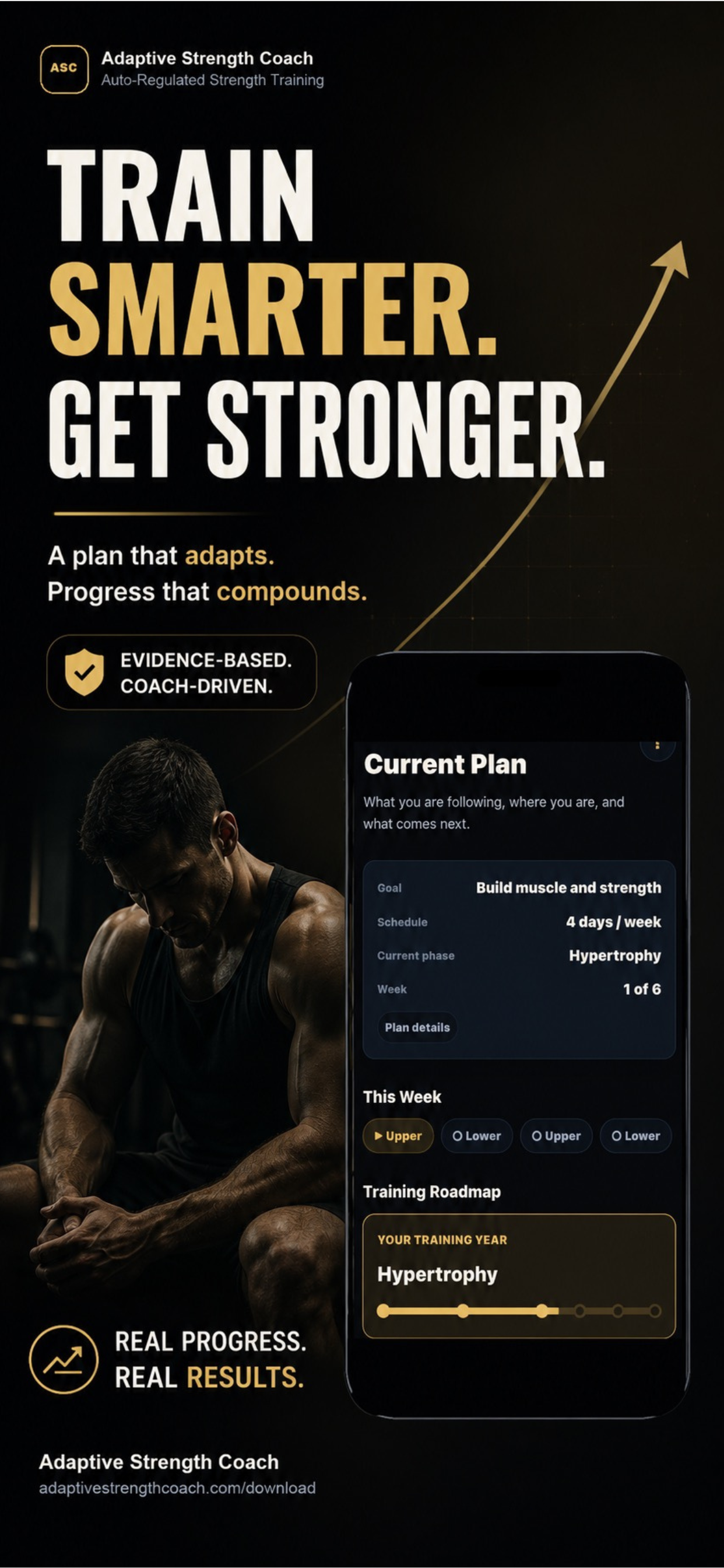 Train smarter, get stronger App Store campaign artwork